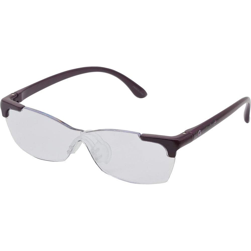 （まとめ買い）arema メガネ型拡大鏡 花柄 紫 AM41 [x3]