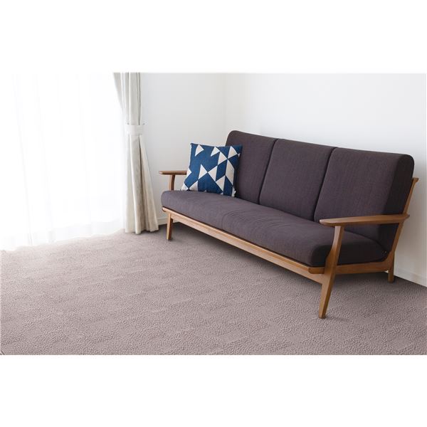 カーペット/絨毯 [江戸間8畳 グレージュ] ホットカーペット対応 『ロルカ』 プレーベル