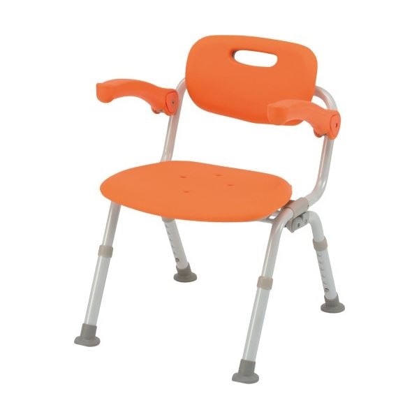 エイジフリー シャワーチェア ユクリア ミドルSP おりたたみN オレンジ 1台