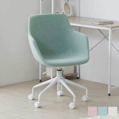 デザインファブリックチェア DFC-600 送料無料 デスクチェア おしゃれ イス 肘付き キャスター付き ゆったり 回転 疲れにくい リラックス 高さ調整 グリーン ピンク ライトグレ 新生活