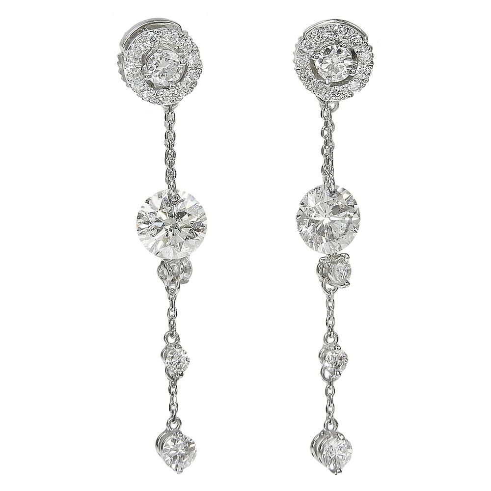 デザインキャッチ ピアス Pt900プラチナ ダイヤモンド 0.79 0.357 0.78 0.357 約5g レディース 中古品 A+ランク