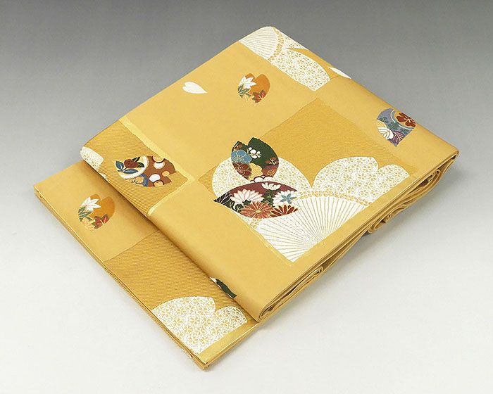 袋帯 未着用美品 正絹 格子花弁四季花模様 袋帯 未使用 新古品 結婚式 入学式 卒業式 パーティー g0800