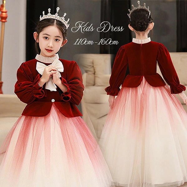 ピアノ発表会 ドレス 中学生 ワンピース ジュニアドレス 七五三 子供ドレス ワンピース ロングドレス ピアノ発表会 キラキラ 長袖 冬 子供 ドレス 女の子 フォーマルドレス パーティードレス 結婚