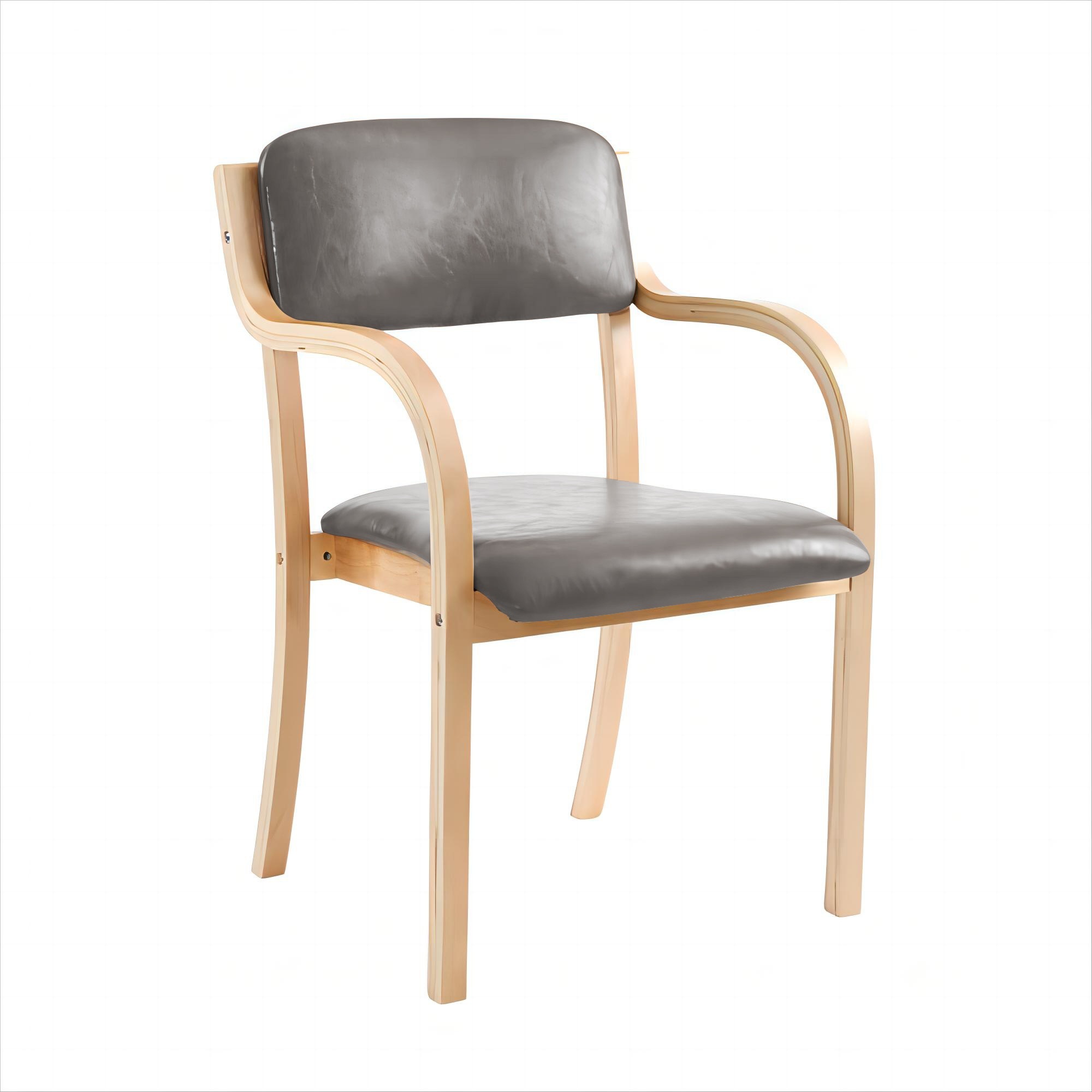 【迅速な出荷/2265】【目玉新作】 【2脚】PU グレー ダイ ニングチェア 木製 椅子 介護チェア イス チェア