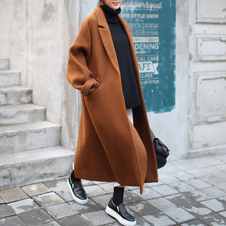 ウール ロングコート レディース アウター 長袖 テーラードカラー ポケット 隠しボタン きれいめ シンプル おしゃれ かっこいい エレガント 都会的 無地 冬 オフィス ビジネス OL 通勤