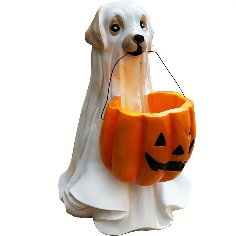 オブジェ ドッグ ゴースト かわいい インテリア 置物 犬 オバケ カボチャ パンプキン ハロウィン ハロウィーン 装飾 動物 アニマル