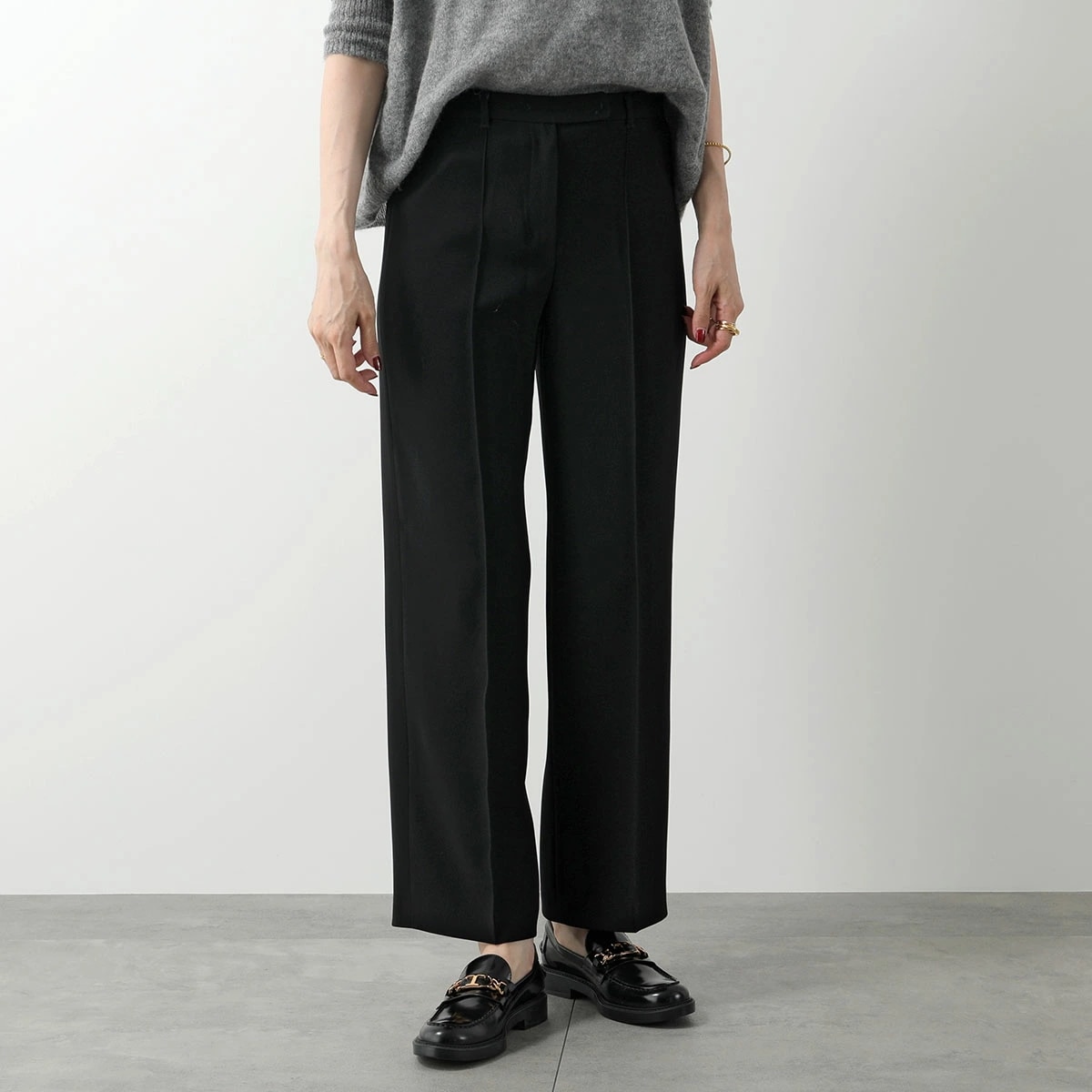 S MAX MARA エス マックスマーラ パンツ VIOLA レディース スラックス ストレート ハイウェスト ストレッチ センタープレス 005