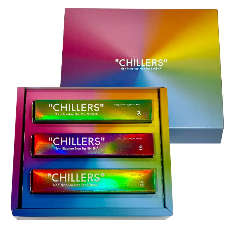 【公式】CHILLERS ベストセラーギフトBOX3種セット（グレープフルーツ/アールグレイ/ダブルアップル各1本） シーシャ チラーズ 持ち運びシーシャ ポケットシーシャ 電子タバコ VAPE