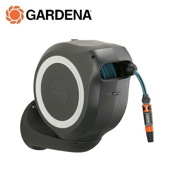 壁掛用 自動巻取り ホースボックス M RollUp 970473201 シルバー/ホワイト