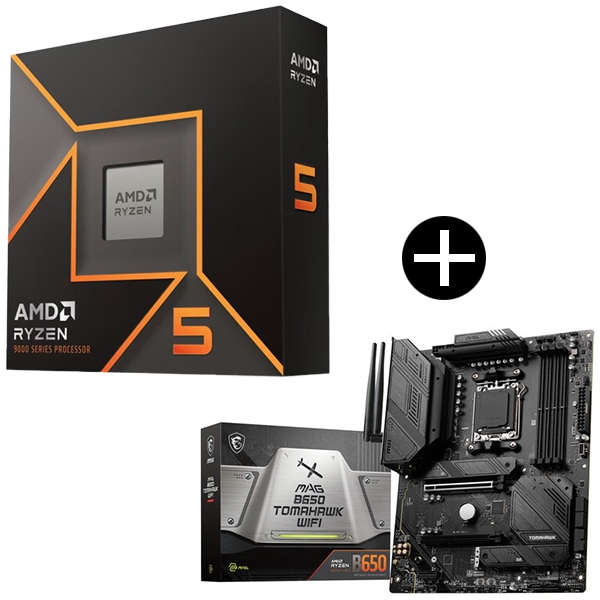 Ryzen 5 9600X W/O Cooler WOF (6C/12T 3.9GHz 65W) CPU + MSI MAG B650 TOMAHAWK WIFI マザーボード セット