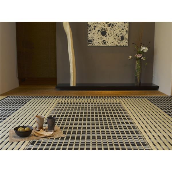 い草 ラグマット 絨毯 261352cm ブルー 日本製 抗カビ 消臭 ホットカーペット 床暖房対応 築彩 ちくさい リビング ダイニング