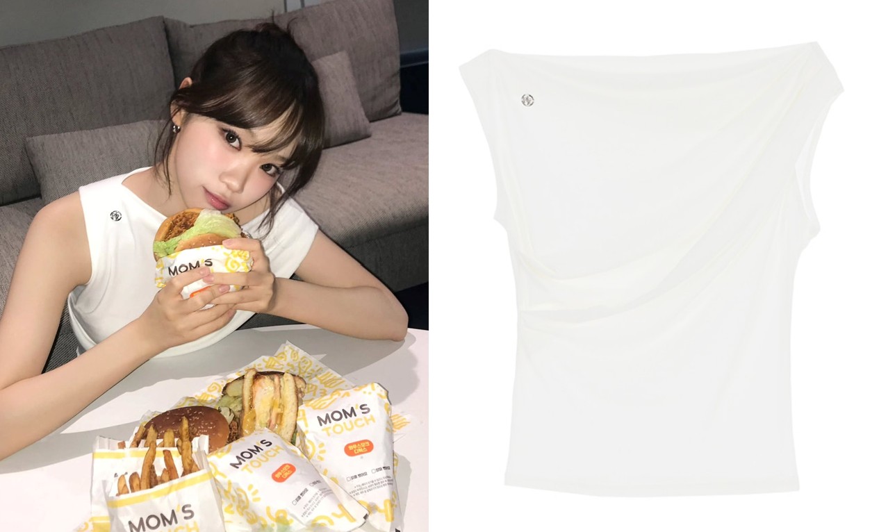 [LESSERAFIM CHAEWON] DRAPE OFF SHOULDER SLEEVELESS_3COLOR