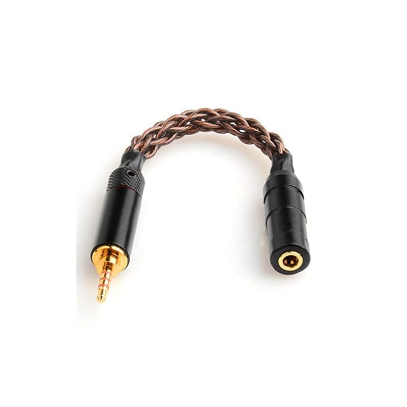 okcsc Lin08 変換ケーブル バランス接続 ケーブル イヤホン ジャック 変換 2.5mm 4極（オス） 3.5mm 3極（メス）8芯 15cm 単結晶銅