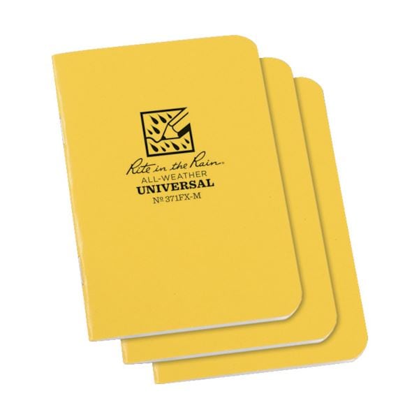 （まとめ） ライトインザレインミニステイプルノートブック（セット） イエロー 371FX-M 1パック（3冊） 10セット