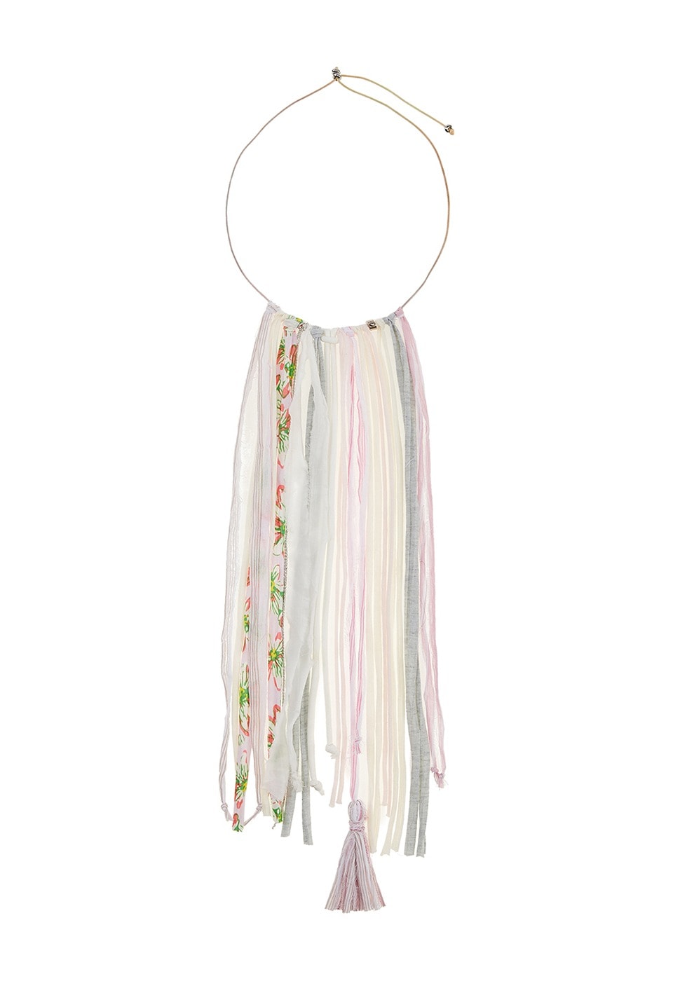 【OPEN Yy】 26SS FABRIC FRINGE NECKLACE : PINK