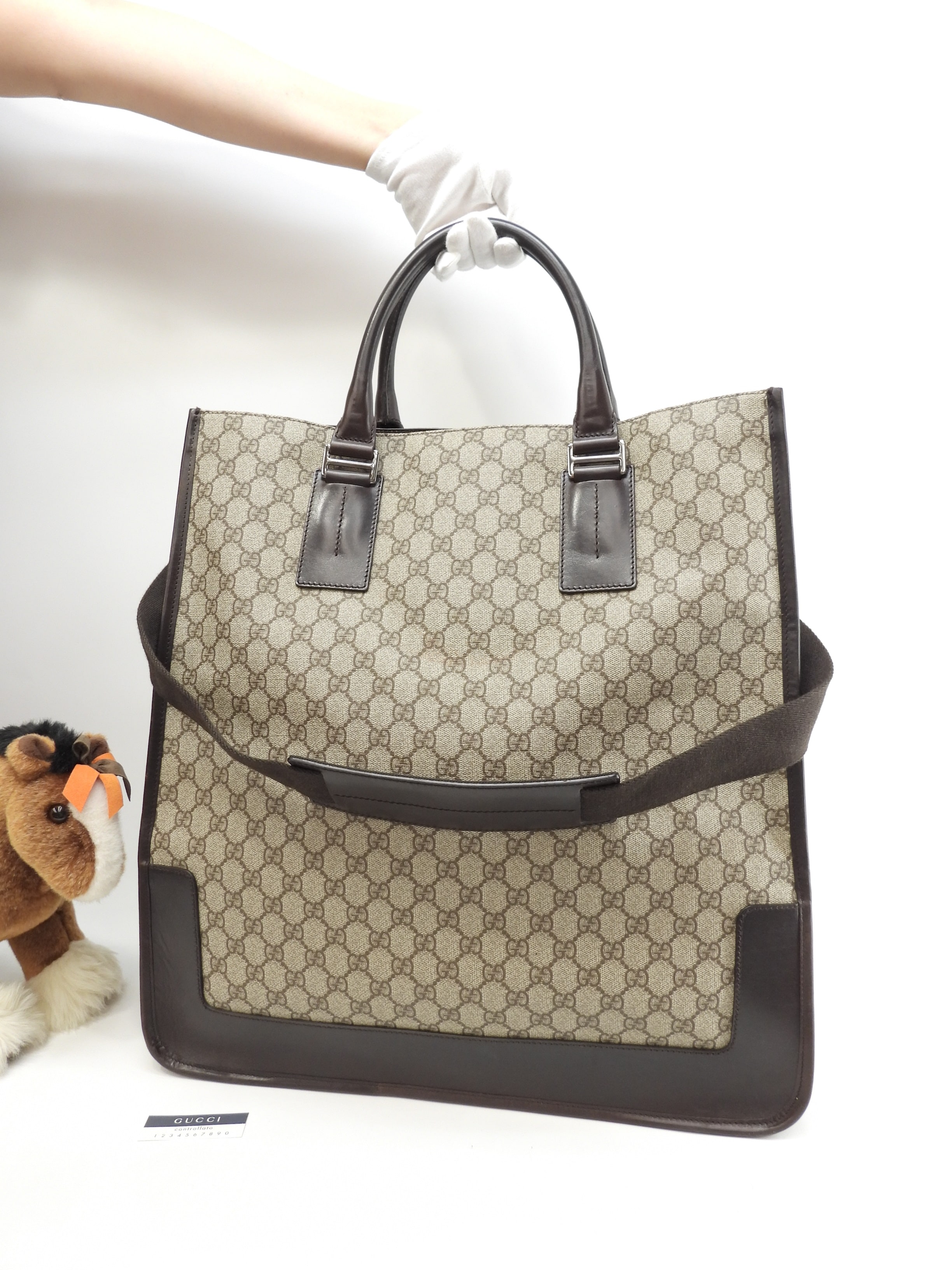 特大トートバッグ オールドGG灰茶 s付ハンドバッグ メンズ 激レア@ 1