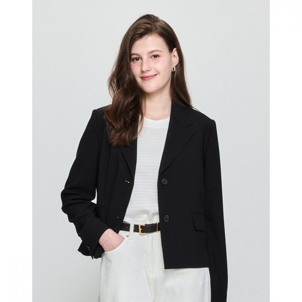 [25SS] [セットアップ] ポリブレンドサマーシングルショートジャケットブラック HSJA5B391BK