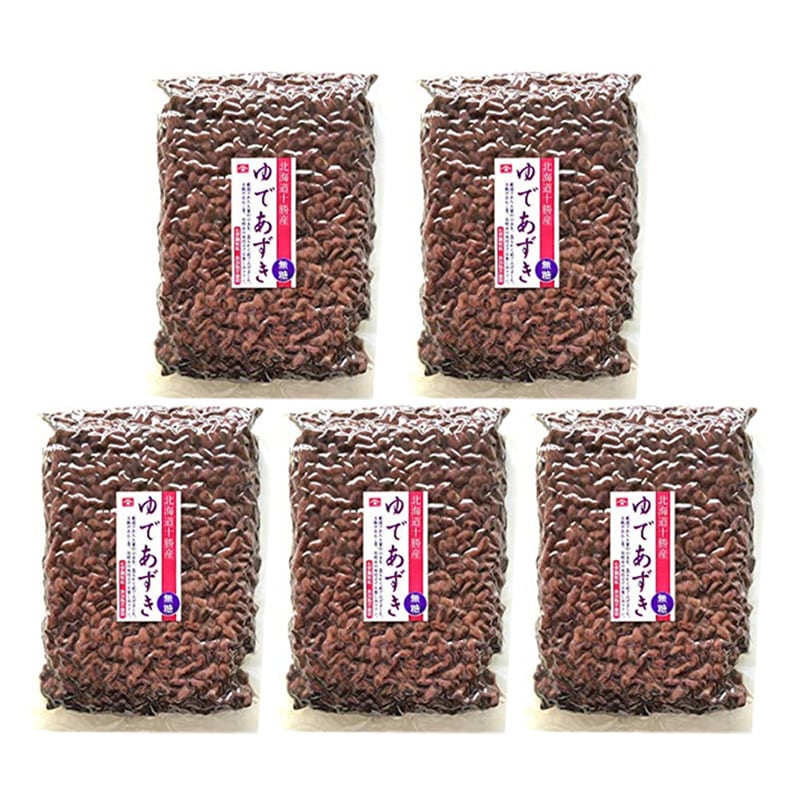 北海道産 ゆであずき 小豆 業務用 1kg 5袋セット 無糖 無添加 無化学調味料 5,621円