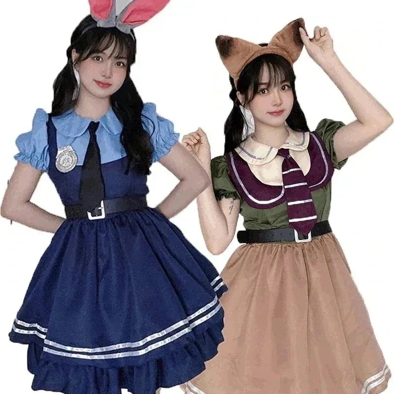 メガ割コスプレ変装仮装 衣装 ハロウィン ズートピア ウサギ警官 ロリー 半袖ワンピース 公演服舞台公演服318
