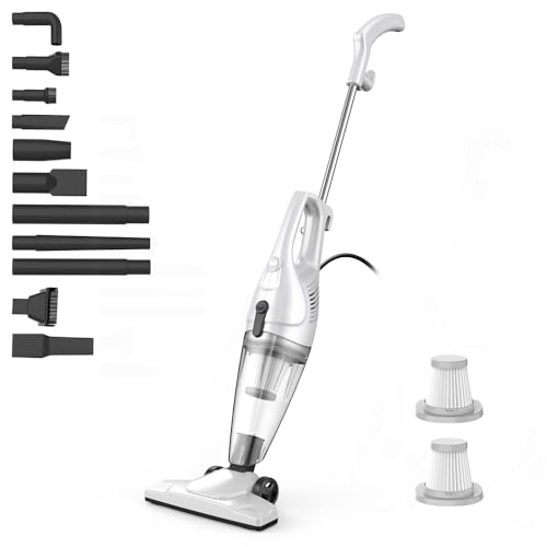 Intercleaner サイクロン掃除機 コード式 スティック ハンディー2WAY 超軽量1.2kg 12000pa 400W HEPAフィルター 5コード 多機能掃除ノズル12個入り スティックク