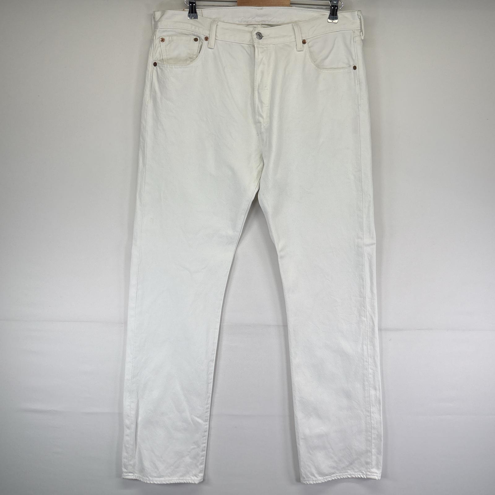 古着 デニムパンツ 501 ストレート カラーパンツ ボタンフライ ジーンズ ジーパン 5ポケット 長ズボン w36 L34 ホワイト メンズ