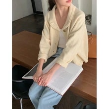 ！春秋 ニットカーディガン 甘く若返り感たっぷりな丸い立ちカラの長袖 ニットカーディガン ドッキング格子柄 韓国ファッション トカーデオーバーサイズ秋冬アウター秋服秋物あた