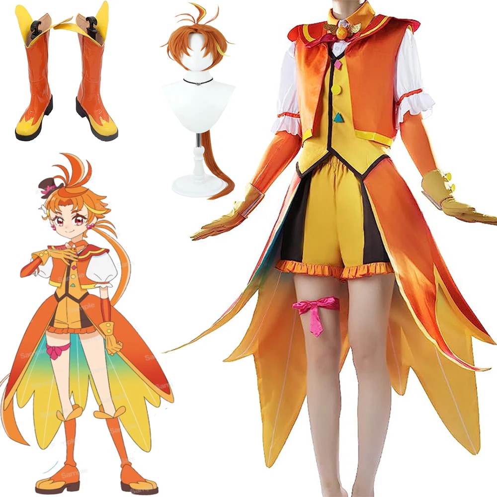 大人気ひろがるスカイ!プリキュア 夕凪ツバサ コスプレ衣装 ウィッグ 靴 追加可 ゆうなぎつばさ コスプレ 衣装 忘年会 ハロウィン クリスマス 学園祭 文化祭