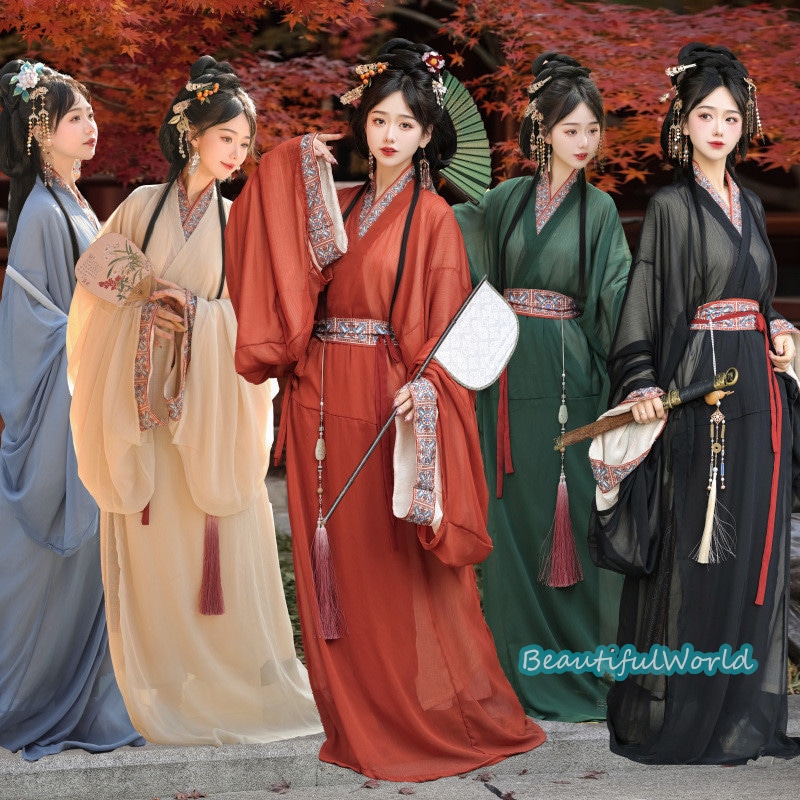 中華服 唐装漢服 漢服ドレス　コスプレ チャイナドレス中国古代衣装 漢服仙女 漢服 チャイナ服 ワンピース コスプレ 中国古代衣装 女性 ロングドレス 刺繍 ス