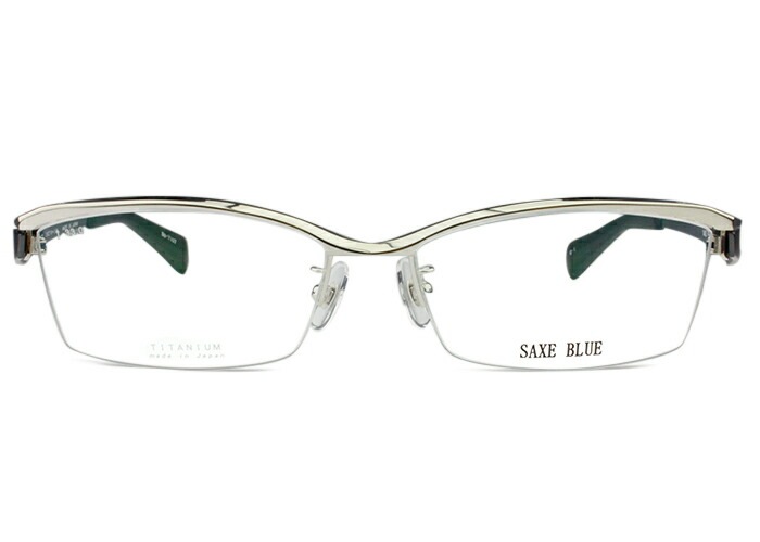 ザックスブルー SAXE BLUE sb-7107 c.1 シルバー MADE IN JAPAN メガネ 眼鏡 伊達 遠近両用 軽量 58サイズ