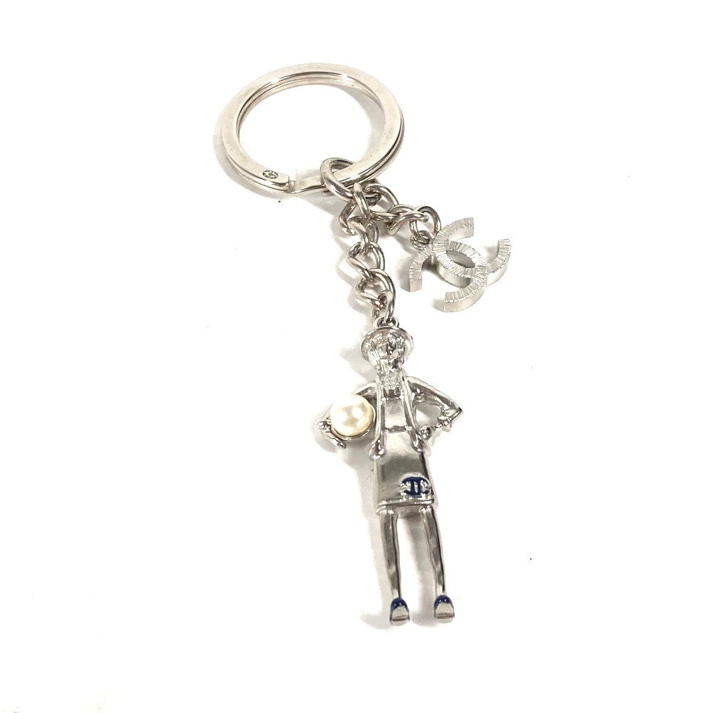 キーホルダー ココドール ココシャネル カメリア フェイクパール CC ココマーク バッグチャーム キーリング ネックレス ペンダントトップ メタル シルバー