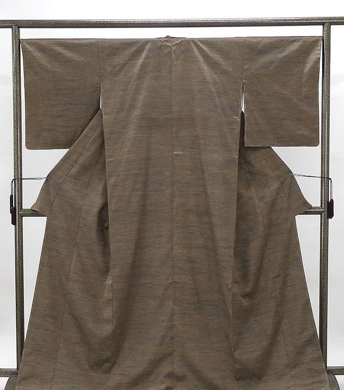 紬 未着用 正絹 横段模様 身丈169cm 裄丈67cm 紬 未使用 新古品 着物 b4056