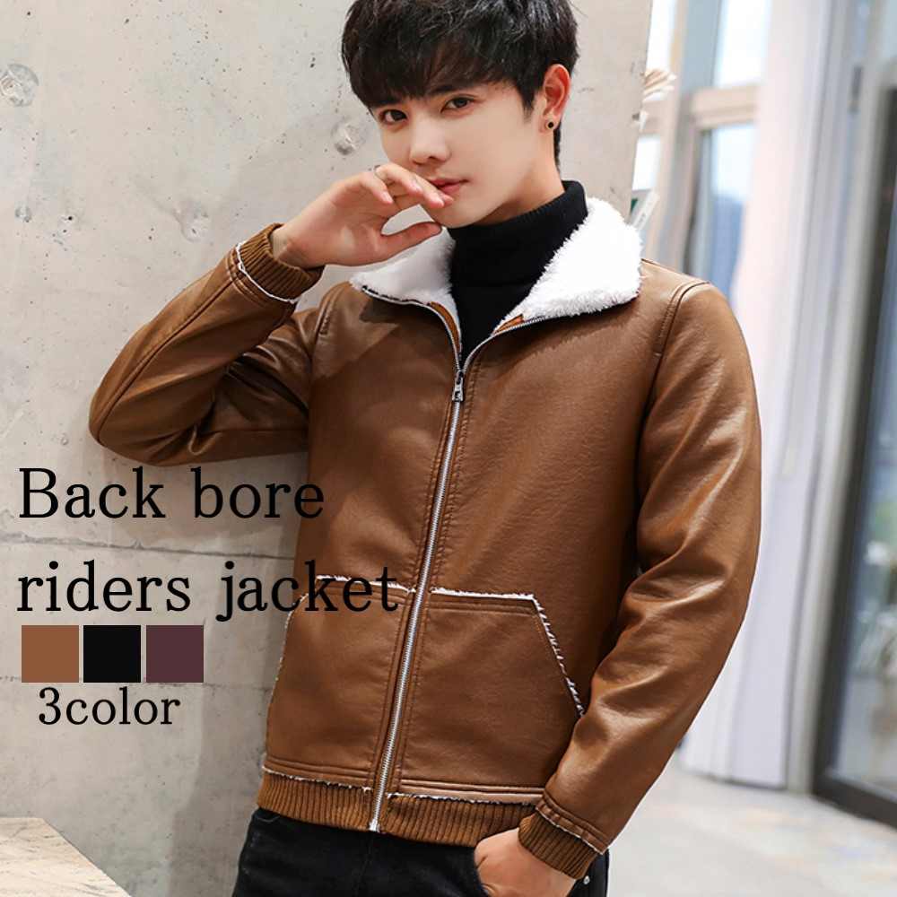 ライダースジャケット メンズ 裏ボアライダースジャケット おすすめ ライダース 秋 ブランド 革ジャン アウター ダブル ブルゾン おしゃれ レザー 40代 黒 シングル 冬 バイク ショット 革 5