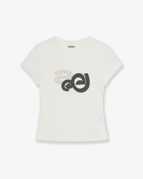 【AEAE】 APPLIQUE FLOWER LOGO TEE [WHITE] 正規品