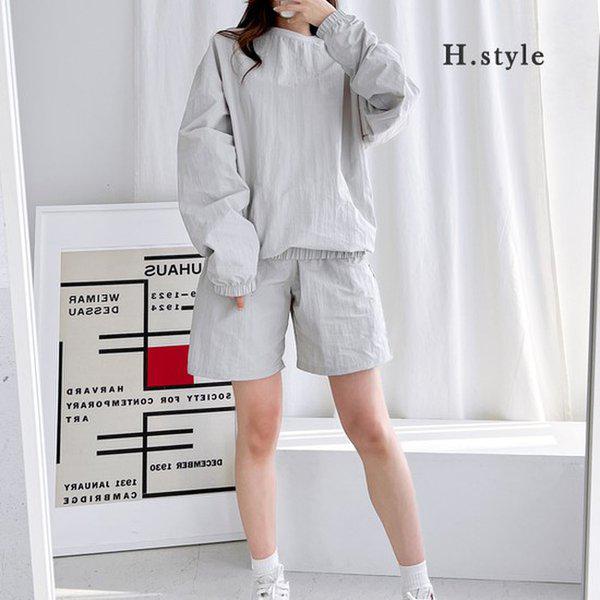 HスタイルMZルーキーアノラックラウンドショートパンツセット/春の新商品/男女共用/トレーニングセット/ジャージセット