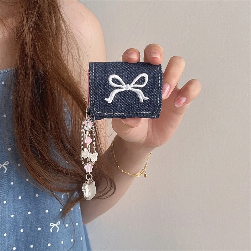 Apple Airpods世代の保護ケースに適したデニムリボンペンダントpro2世代のイヤホンケース新しいワイヤレス