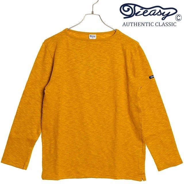 オリジナルボートネックシャツ [te002] Tieasy ORIGINAL BOATNECK SHIRT メンズ トップス 長袖Tシャツ 日本製 オーガニックコットン MUSTARD