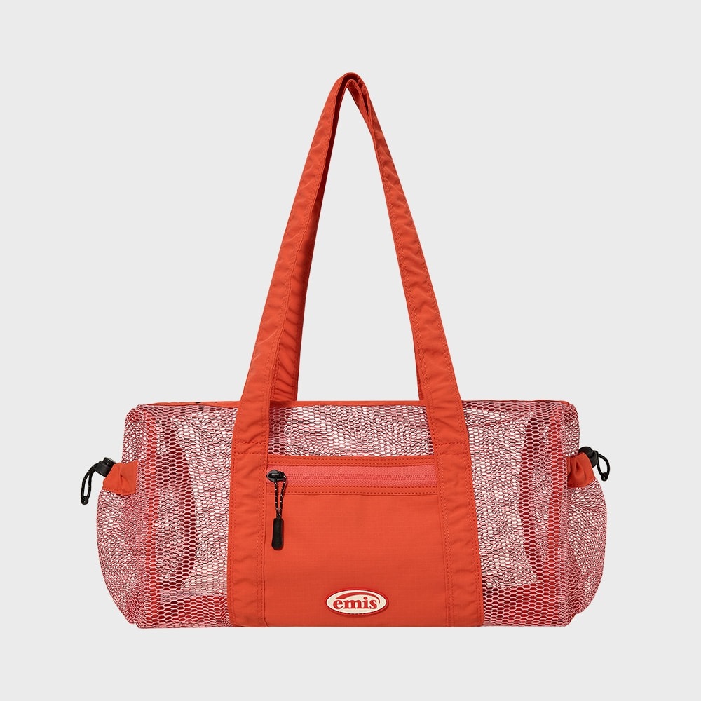 Emise メッシュダッフルバッグレッド