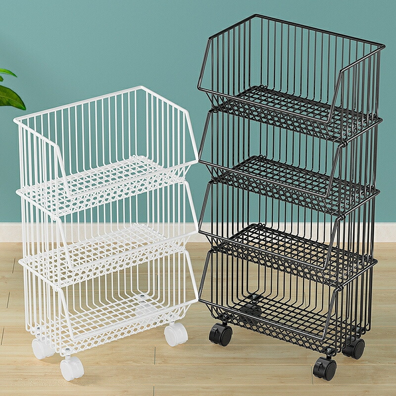 キッチンワゴン キャスター付き 3段 ランドリーワゴン バスケット 4段 バスケット バスケット ワゴン クローゼット 収納 棚 パントリー 棚 収納ケース 衣装ケース 新生活 衣料収納 押入れ収納