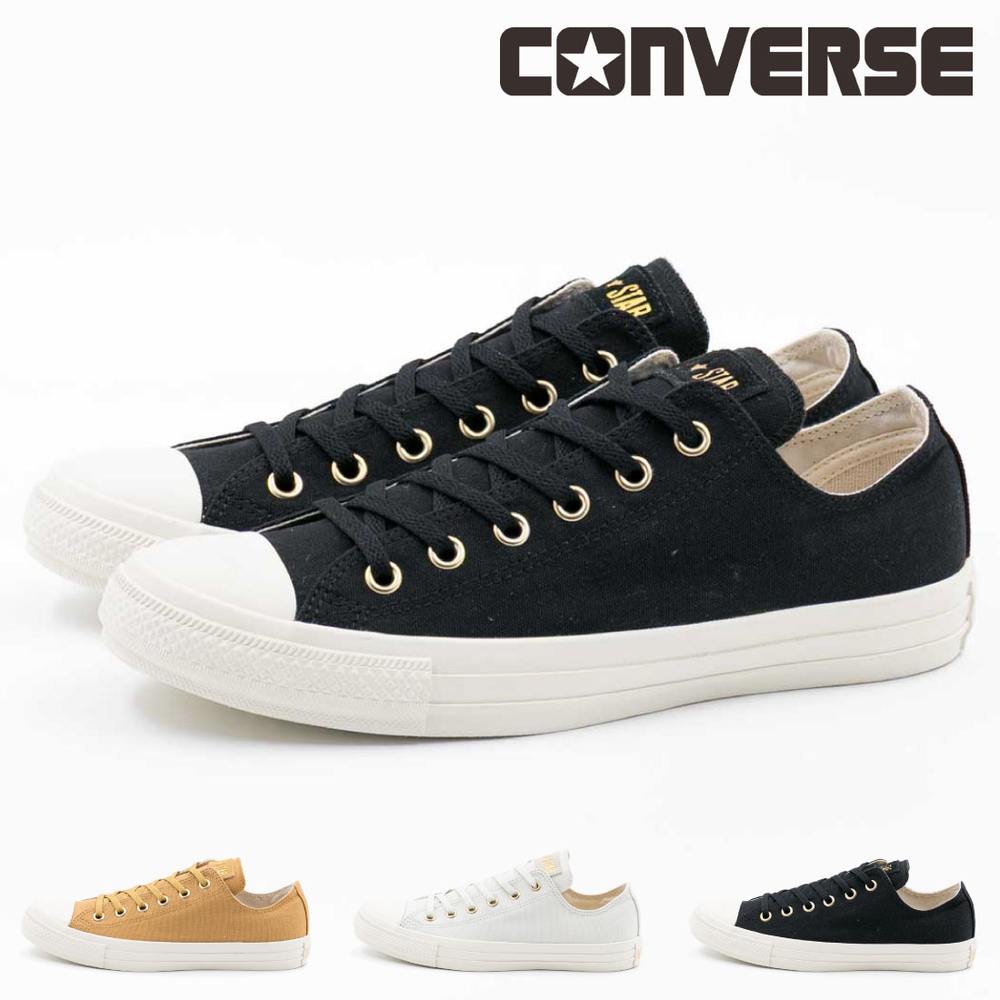 レディース スニーカー オールスター ゴールドロゴラベル OX ローカット シンプル カジュアル