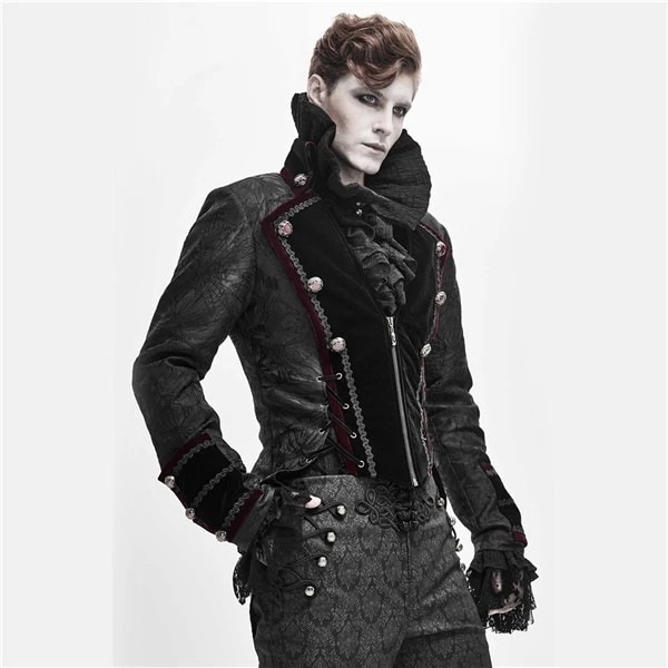 ヴィンテージ パンク＆ゴシック 中世 17世紀 仮面舞踏会 男性用 コスチューム メンズファッション ブラック 紳士のコートタキシード 舞台衣装 演劇オペラ声楽 貴族服装 d9342c0x0x安い