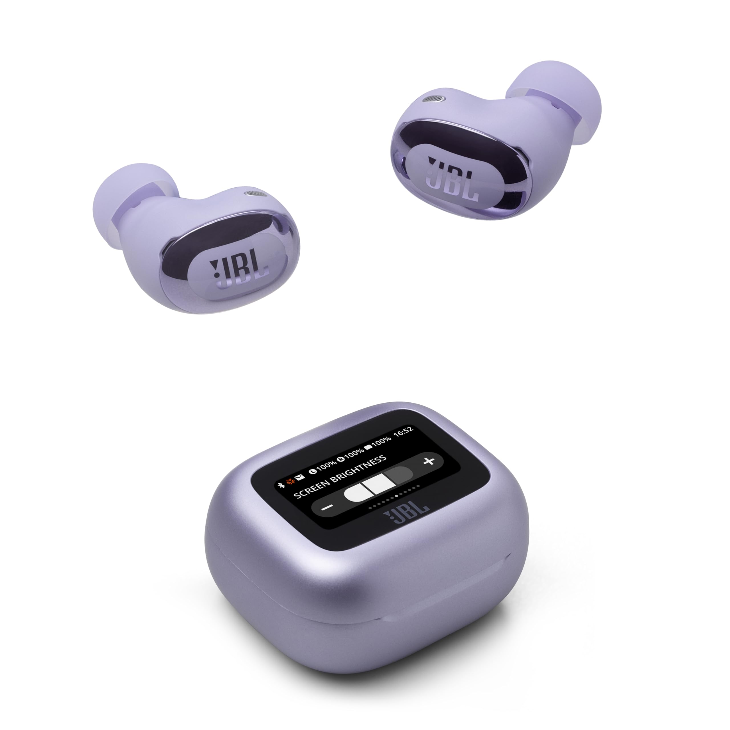 JBL LIVE BUDS 3 スマートタッチディスプレイ搭載 ワイヤレスイヤホン 小型 軽量 LDAC ハイレゾワイヤレス対応 ノイズキャンセリング 10mmダイナミックドライバー (パープル)
