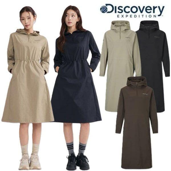 25FW 新作 女性 セミオーバーフィット ウーブン フード付き アノラック ワンピース DWOP41054