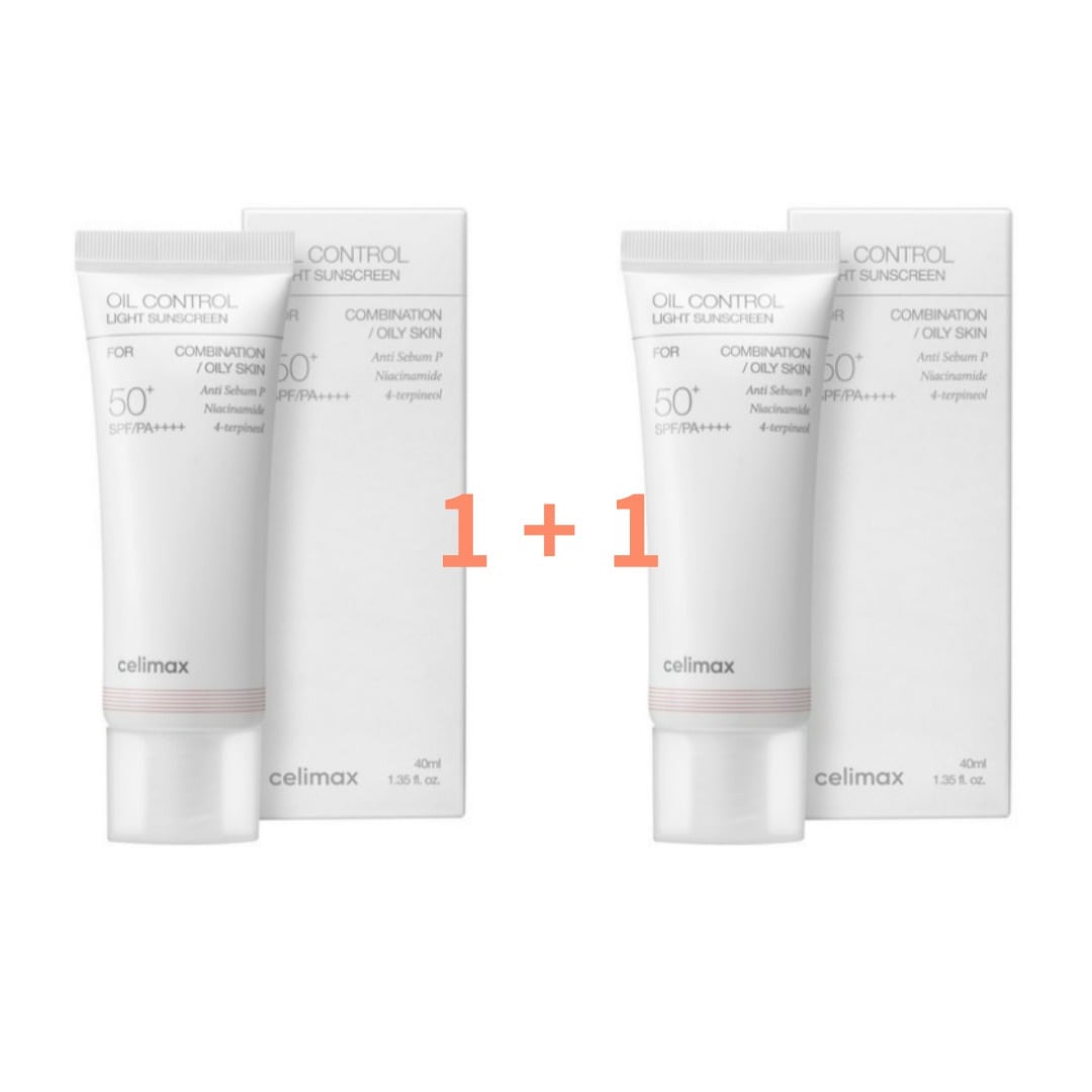 オイルコントロールライト 日焼け止め SPF50+ PA++++ 40ml x 2個 (脂性/水敷地/複合性/ニキビ/皮脂調節/さわやかな)