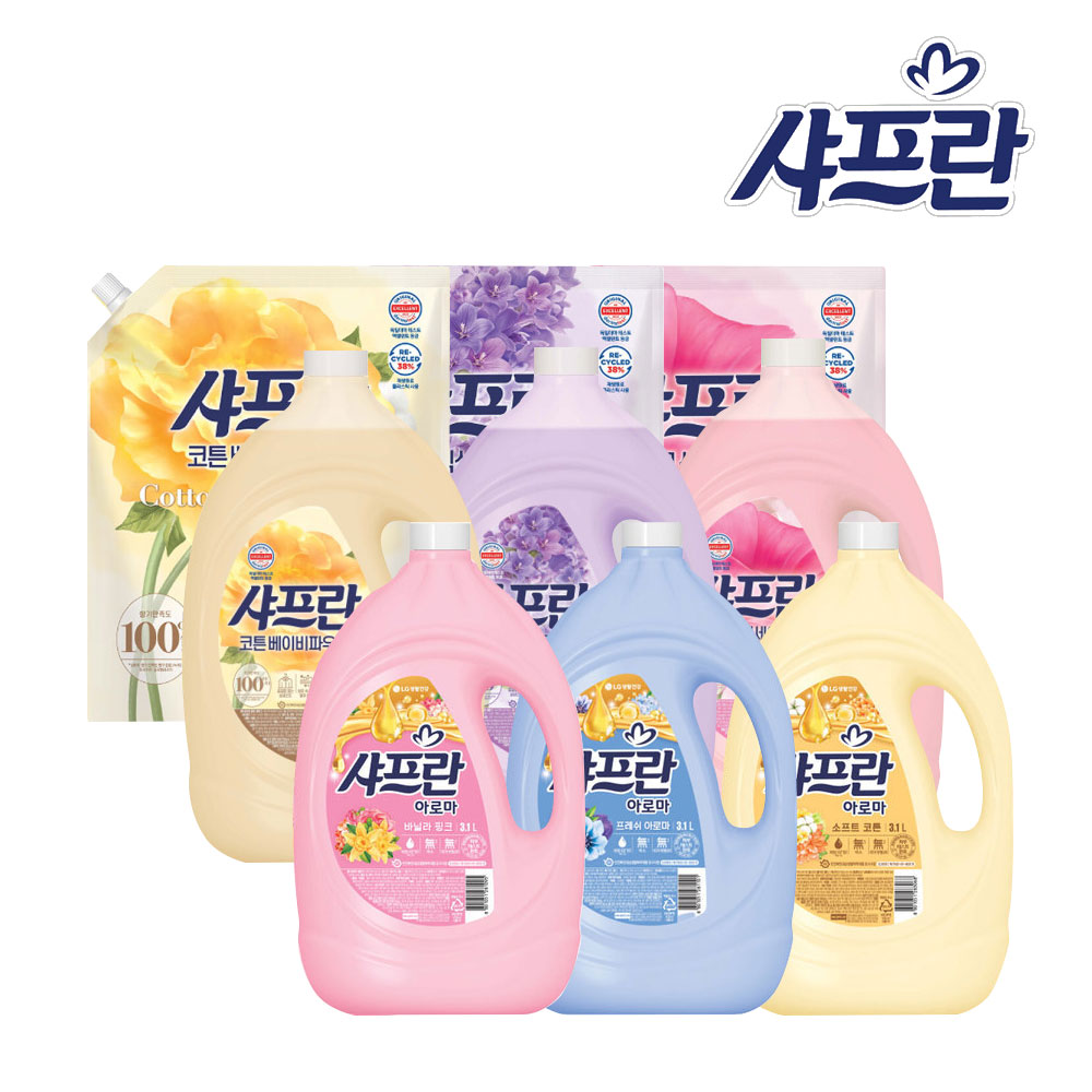 【シャフラン企画】 (商品選択) シャフラン コットンアンドベビーパウダー/アロマ/ピンク など 韓国柔軟剤 大容量柔軟剤