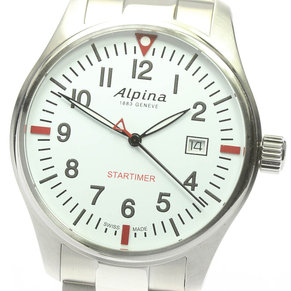 アルピナ Alpina AL-240S4S6B スタータイマー デイト クォーツ メンズ 未使用品 箱保証書付き_684107【中古】