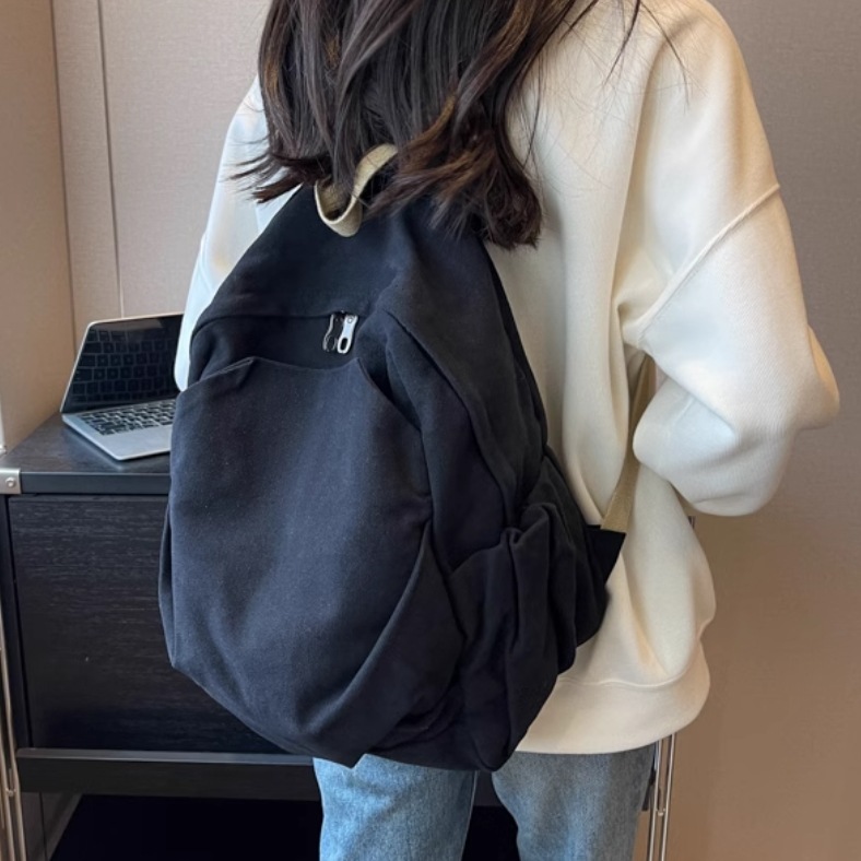 バッグ レディース リュック バッグパック 大容量 多収納 便利 ポケット ファスナー キャンバス かわいい 大人可愛い きれいめ シンプル カジュアル お洒落 かっこいい レトロ こなれ感 ラフ