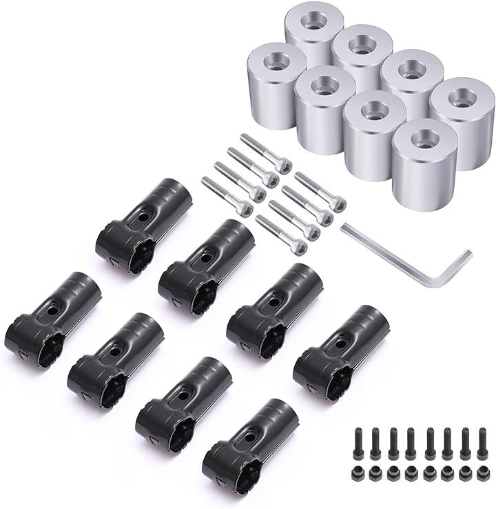 Φ28イレクターパイプ 車用ルーフキャリアバー スペーシアパイプ 内六角 取付用アルミ製アタッチメント