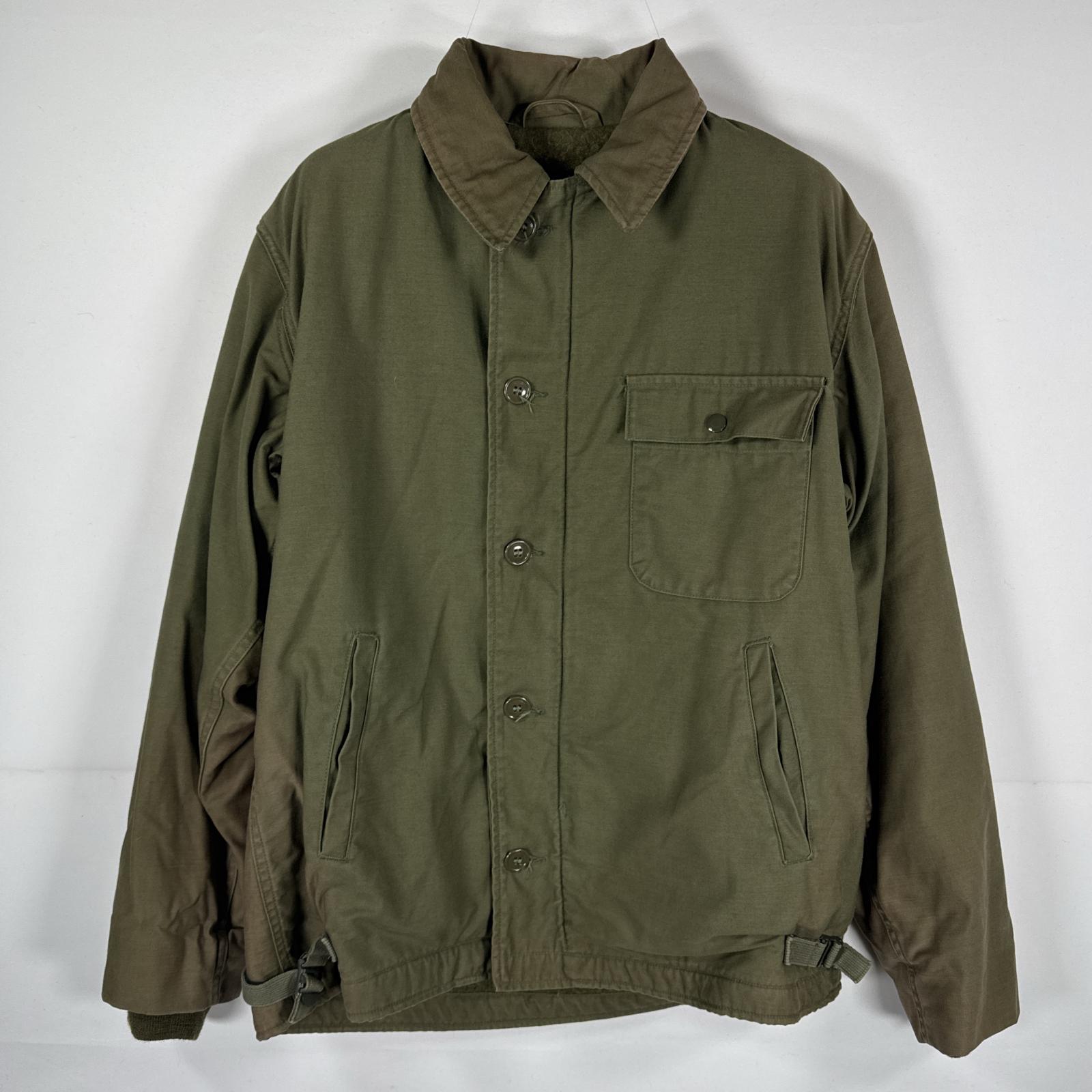 古着 ヴィンテージ ミリタリージャケット A-2 デッキジャケット 米軍 実物 オリーブグリーン メンズ