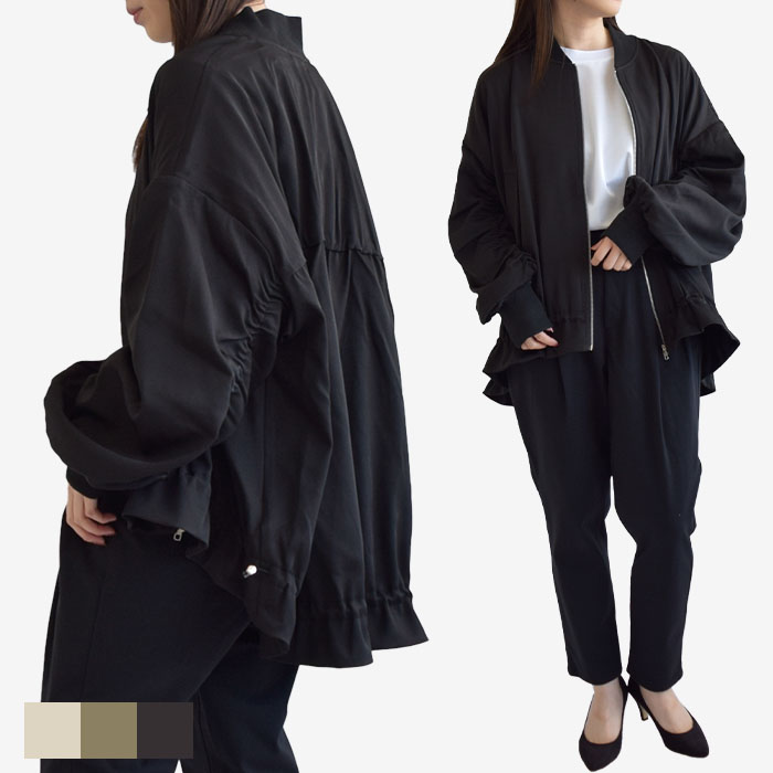 pu2le パズル ブルゾン アウター ギャザーブルゾン レディース 春 秋 ポリエステル フリーサイズ 全3色 4612047 5,670円