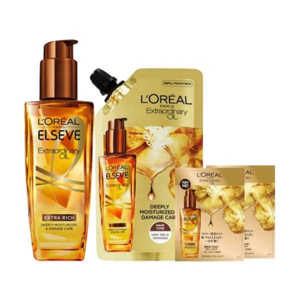 ヘアオイルレフィル企画(100mL+90mL+2mL *2) リッチブラウン